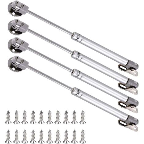 Hydraulic Furniture Gas Struts, Kitchen Cabinet Door Gas Spring Pneumatic Arm with Soft Opening Hinges for Lifting Door Flap Damper Set of 4 (150 N)