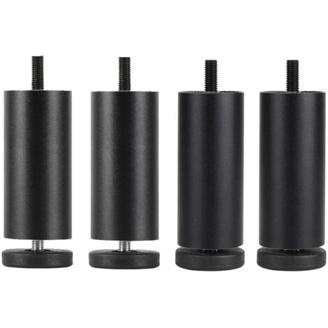 Contemporary Aluminum Alloy Sofa Legs, 10/15/20/25/30cm Replacement Furniture Legs, for Bed, Dresser, Cylindrical Metal Coffee Table Furniture Feet,Black-25cm/9.8in