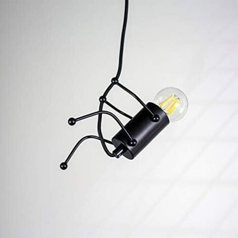 Modern retro humanoid creative doll art chandelier suitable for kitchen bar restaurant cafe landscape lighting black (1/5)