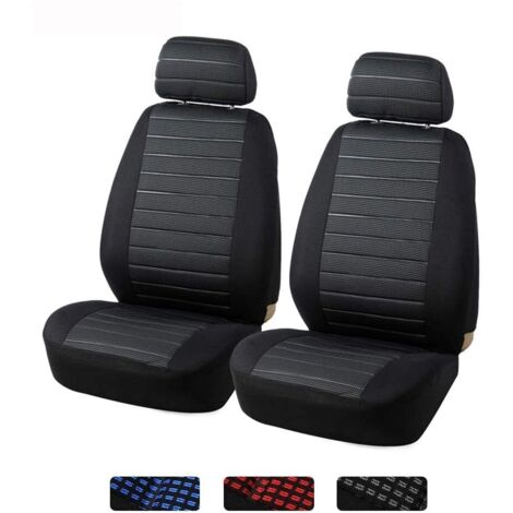 Universal Front Car Seat Covers 2 Seats, Fabric Car Seat Covers, Airbag Compatible, Fits Most Cars Van SUV Truck, Gray