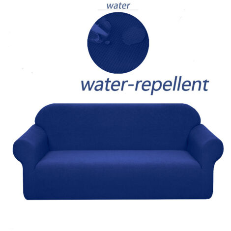 Stretch Sofa Cover, Waterproof and Scratch Resistant for 1 Seater Sofa, Elegant Pattern with Non-Slip Foam Rollers(2-seater sofa, navy blue) 145-185CM