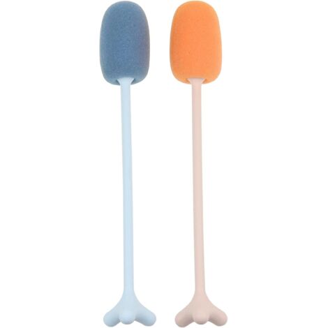 2 pièces brosses à bouteille d'eau brosse éponge à long manche éponge tasse brosse à récurer nettoyant doux debout mousse à vaiss brosses de nettoyage (1/5)