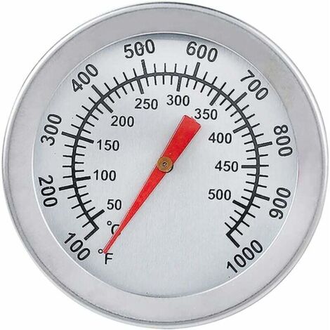 Barbecue Thermometer, Stainless Steel Oven Thermometer Max 500°C/1000°F Analog Display Thermometer for Oven, Pizza Oven, Wood Fired Oven (1/5)