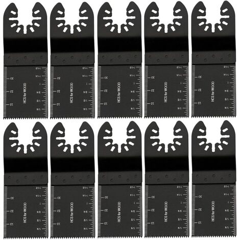 10pcs 34mm Multi-Tool Blades Oscillating Blade Multi-Purpose Carbon Steel DIY Tools for Sawing Cutting Scraping Shaping Polishing and Removing Grout (10pcs) (1/5)