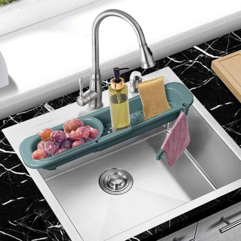 Telescopic Sink Drain Rack, Sink Storage Rack, Expandable Storage Drain Basket, Sponge Ball Storage Rack - Home Kitchen Rack (1/5)