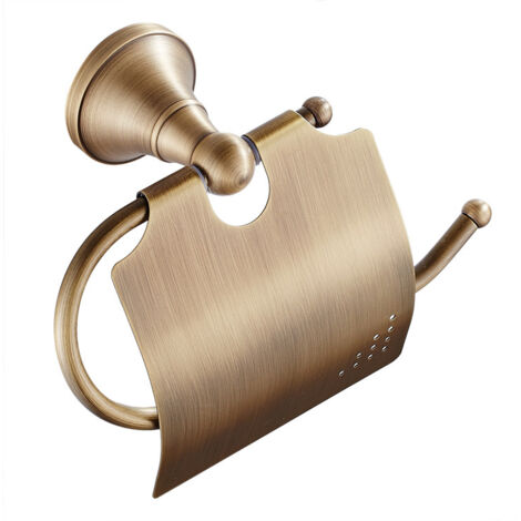 Promotion Toilet Paper Holder-Retro Toilet Paper Holder with Brass Cover Wall Mounted Roll Holder (1/3)