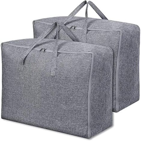 2 Pack, Thick Duvet Storage Bag, Under Bed Clothes Storage Bag, Duvet Storage Cover with Reinforced Handle for Comforters Blankets Pillows Jackets, 60x45x26cm