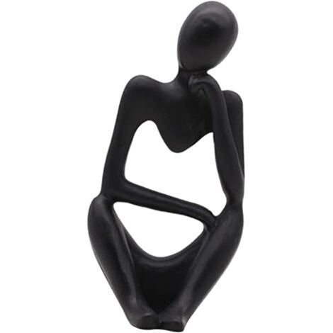 The Thinker Statue, Resin Thinker Sculpture, Abstract Statue, Modern Character Figurines, Home Decoration, Office, Desk, Ornament, Birthday Gifts, Black, Right