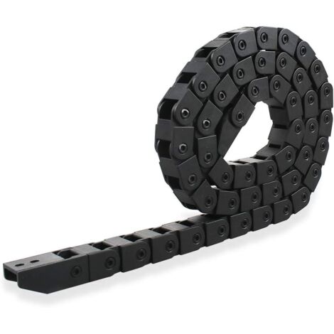 R28 Drag Chain, 1Pcs Plastic Cable Strap Chain 10mmx10mm, 1m Length, Carrier for 3D Printer CNC Router Machine(Black) (1/5)