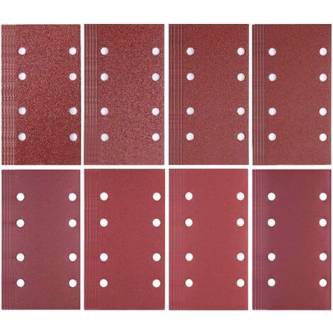 80 Sanding Sheets for Sander, 93 x 185 mm Sanding Sheets Sander Sandpaper, Sandpaper for Mouse Sander for Bosch Multi-Sander Sanders, Grains 40/60/80/120/180/240/320/400 (1/5)