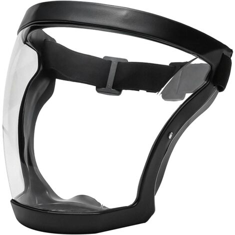 Black Full Face Shield, Reusable Ultra-Clear Mask, Splash Resistant