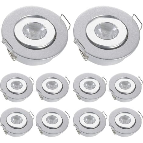 10pcs 3W Mini Recessed LED Spotlights for Living Room, Wardrobe, Bedroom, 5000K