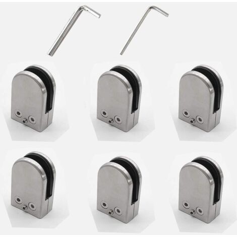 Glass Clamp 304 Stainless Steel Glass Clamp 6pcs 5-8mm Glass Clamp Glass Adjuster Holder for Balustrade Staircase Handrail
