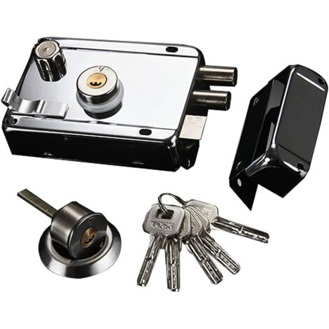 Night Latch with 5 Keys, Elegant Night Latch, Exterior Door Lock for Front Door (Right Hand Open)