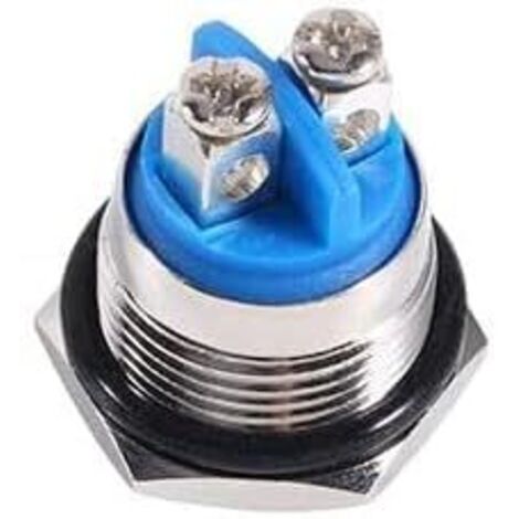 Momentary Push Button On/Off Horn Switch SPST 12V 16mm Car Vehicle Metal Shell (1/5)