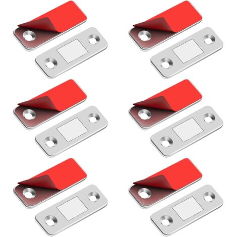 CCYKXA Magnet Door Closet Magnetic Catch, 6 Pieces Ultra Thin Metal Magnetic Catches Stick On Magnet Adhesive Closure Powerful Magnet for Sliding Door Drawers Window Cabinet (6 PCS) (1/5)