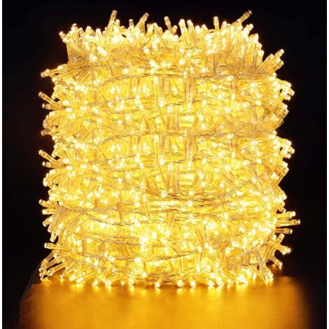 Tinor – Extra long 100m 500 LED string lights – Waterproof outdoor indoor fairy lights with 8 modes – Warm white clear wire for summer tree decoration (1/5)