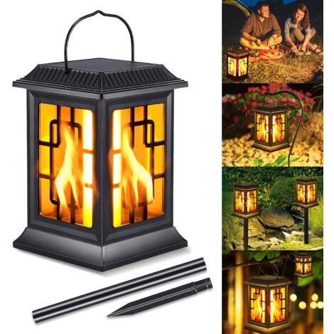 Solar Flame Light, IP65 Waterproof Outdoor Solar Flame Lights With Realistic Flame Effect, Solar Torch Light For Outdoor Use With 2 Lighting Modes