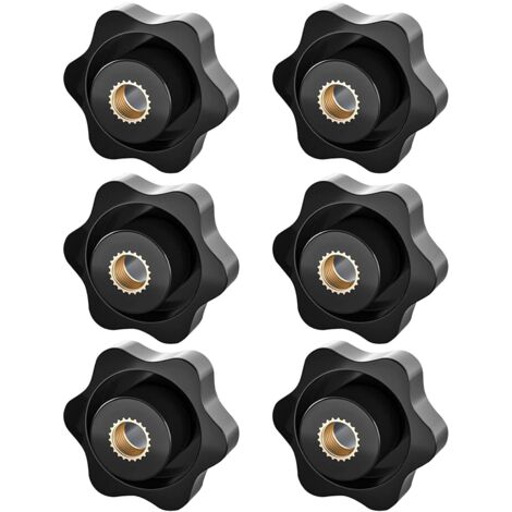 M8 Tightening Knob, Star Nut, Knurled Thread Tightening Knob, M8 Tightening Nut, Star Head Tightening Nut Knob, for Mechanics, Furniture, Electronic Equipment, 6 Pack
