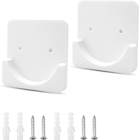 Aallo 2 Pcs Self Adhesive Curtain Rod Holder Shower Curtain Rod Base with Adhesive and Screws for Shower Curtain Rods, Closets (White) (1/5)