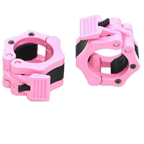 Pink 2pcs 50mm Barbell Collar Lock Bar Gym Fitness Buckle (1/5)