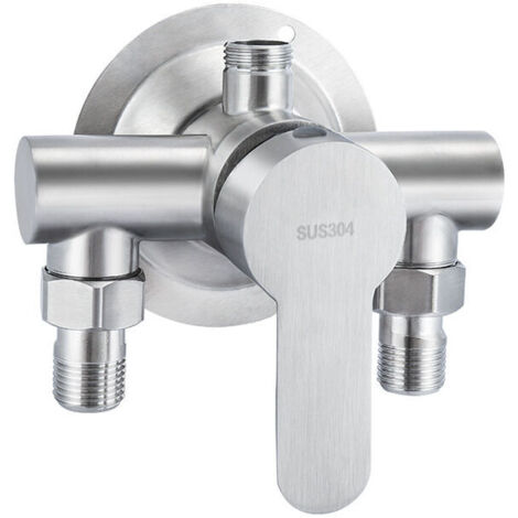 Surface mounted shower faucet with hot and cold water mixing valve in 304 stainless steel I1TrZBmL8Ij (1/5)