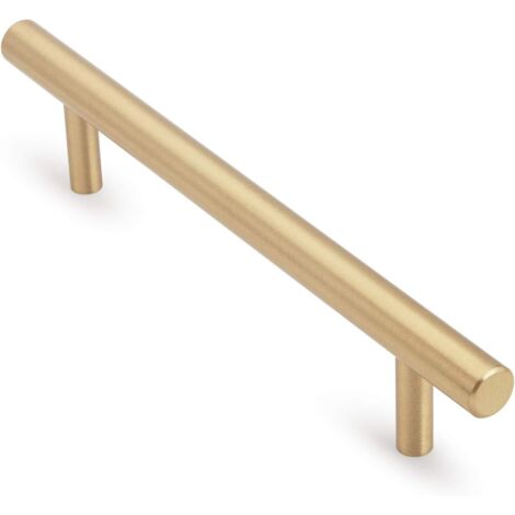 5 Piece Brass Drawer Handles Hole Spacing 128mm Total Length 180mm for Cupboards Kitchen Cabinets (1/5)
