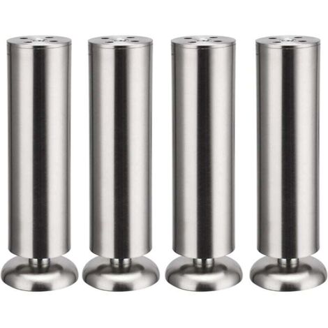 4x 300mm Furniture legs stainless kitchen cabinet round feet, rubber mat, safe and quiet (1/4)