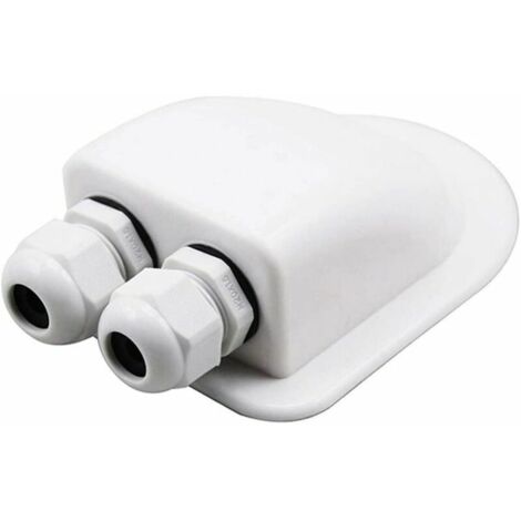 Solar Panel Double Hole Motorhome Roof Pass-Through Cable Box, Round Junction Box Cable Entry Box Solar Panel for Motorhome RV Caravan (1/5)