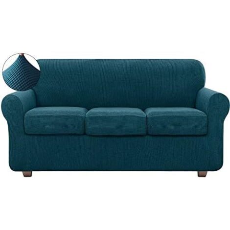 Jacquard 3 Seater Sofa Cover with Armrests Canape Cover Sofa Slipcover And Elegant Sofa Protector Cover (3 Seater,Dark Green)