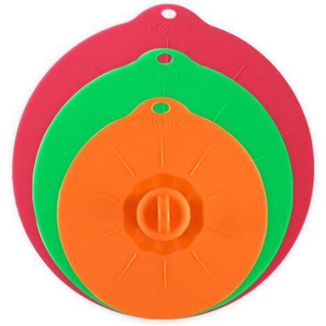 Silicone Lids Set of 3 Pieces Silicone Saucepan Lid Suction Cup Lid Reusable Silicone Lids Airtight Microwave Lid(3 Sizes) (1/5)