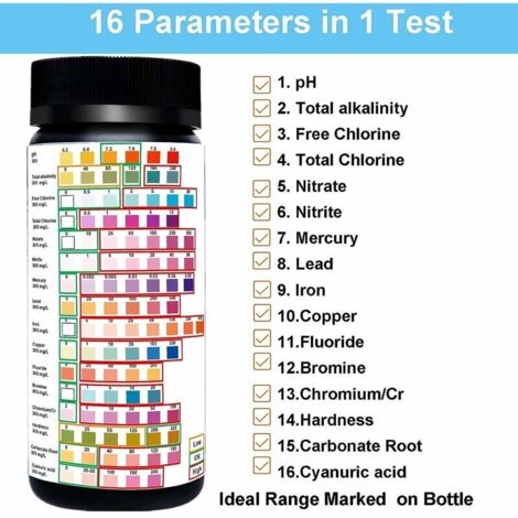 16 in 1 Drinking Water Test Kit Professional Hardness Test Kits, Tap and Well Water Test Strips (1/3)