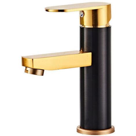 Basin Faucets Faucets Black Aluminum Space Faucet Above Counter Basin Faucet Basin Sink Hot and Cold Basin Faucet Golden Faucet (1/5)