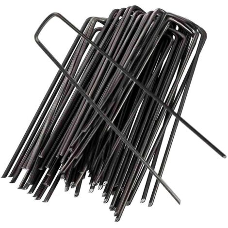Garden Securing Stakes Garden Pins Ground Staples for Securing Weed Control Fabrics, Fleece, Raincoats, Landscape Fabrics(30 Piece,Black) (1/4)