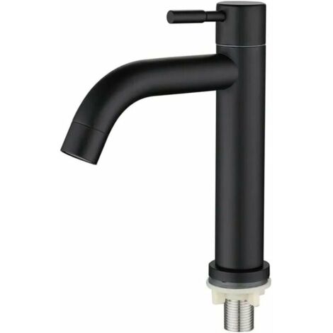 Bathroom Sink Faucet, Stainless Steel Single Basin Faucet, Stylish Retro Design, Matte Black Matte Black for Bathroom, Toilet (S) (1/5)