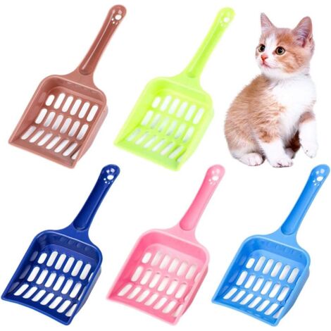Cat Litter Shovel M, Cat Litter Scoop, 5pcs Plastic Litter Scoop, Cat Litter Container, Kitten Litter Scoop, Pet Cleaning Tool with Convenient Handle (1/5)