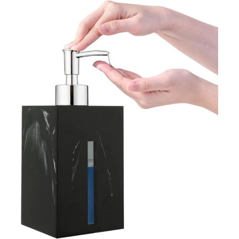 Refillable Square Dish Soap Dispenser for Bathroom/Kitchen/Office/Laundry, Square Shampoo, Hand Soap, Dish Soap (500ml) (Black) (1/5)