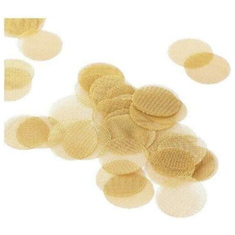 200 Pieces Pipe Screen Stainless Steel Pipe Screens Smoke Screen Filters Pipe Screens (Gold)diameter 19mm.
