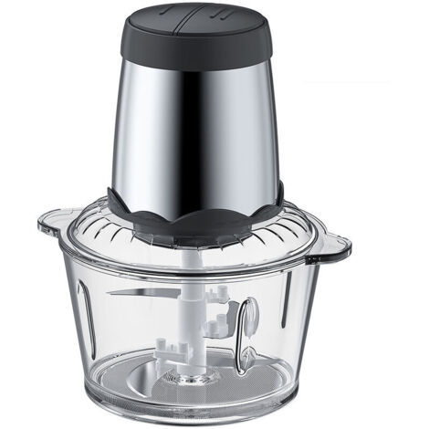 Electric Meat Grinder Household Large Capacity Thick Glass 2 Speeds 300W High Power Kitchen Cooking Blender, 2L