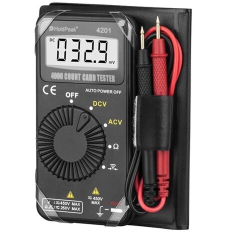 HP4201 4000 Counts Mini Autoranging Digital Multimeter Handheld Digital Multimeter for AC/DC Voltage, Resistance, Diode, Continuity Buzzer with Auto-Shutdown (1/5)