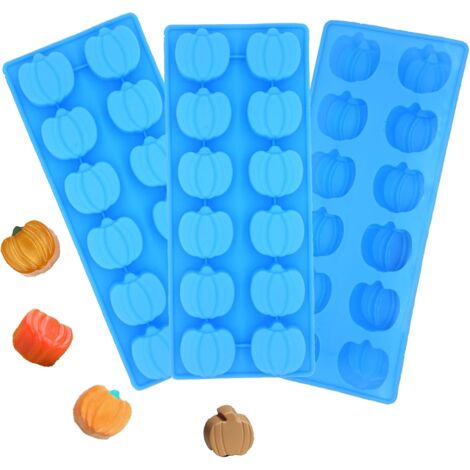 3 Pieces Pumpkin Mold Pumpkin Shaped Silicone Molds Mini Pumpkin Silicone Mould,Used For Cake Decorating,Thanksgiving Candy,Chocolate (Blue) (1/5)