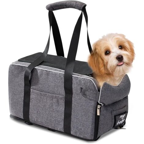 PETCUTE Dog Car Seat,Console Dog Car Seat,Washable Pet Travel Safety Car Seat,Super Soft PP Cotton,Foldable Dog Booster Seat For Travel