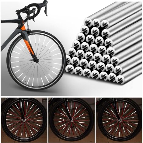 Bike Reflector Spoke Reflectors, 72 Pieces Reflective Bike Spoke Covers Spoke Skins Rims Wheel Trim Wrap Cover Decoration Reflective 360 Degree Visibility (1/5)