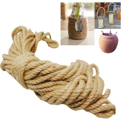 2pcs Natural Jute Thick Jute Cord Strong Hemp Rope Party Decorations 10M Hemp Twine 8mm for Boating DIY Crafts Arts Gift Wrapping Gardening Artistic- (1/5)