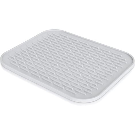Small Silicone Trivet, Non-Slip Silicone Placemat, Dish Drying Mat, Drip Mat, Pot Holder, Heat Resistant Coaster (Gray, 29.5 x 23.5cm) (1/5)