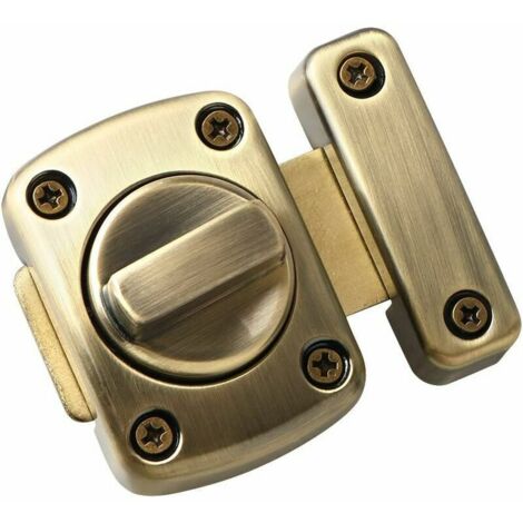 Rotary Latch Door Latch Revolving Door Latch Latch Lock with 6 Bolts for Door, Window, Cabinet and Garden, Brushed Metal Finish, Antique Bronze,, (1/5)