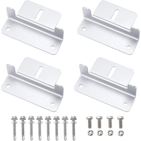 4pcs Aluminum Alloy Solar Panel Mounting Bracket with Screws and Nuts for RV Boat Roof (1/5)