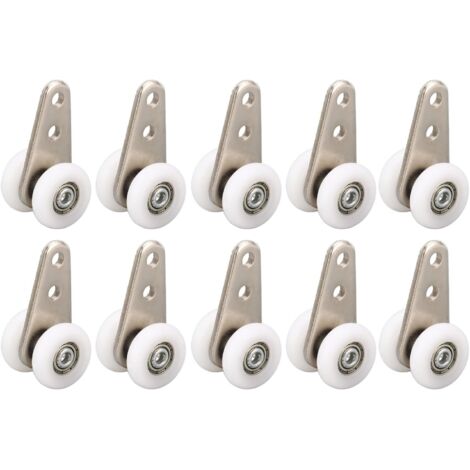 CCYKXA 10Pcs Bearing Trolley Set, 49mm L, Smooth Sliding Door Pulley, Sliding Rail Roller, Nylon Beam Trolleys Wheel for Sliding Door Window Cabinet (1/5)
