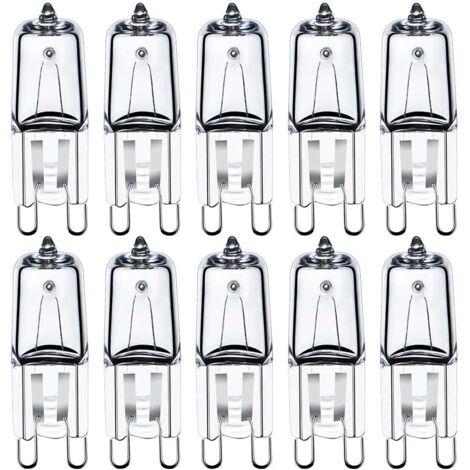 G9 halogen lamps, 45 W, transparent, G9 capsule bulbs, 230 V, warm white, dimmable, 10 pieces (1/5)