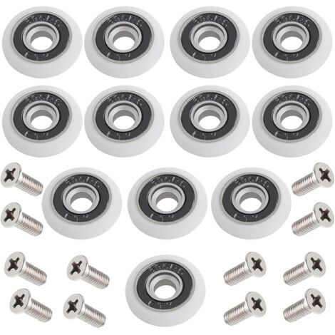 CCYKXA Shower Door Roller 12pcs Shower Door Roller 23mm Shower Sliding Door Roller Shower Door Wheel Sliding Door Roller with Screws for Shower Sliding Door (1/4)
